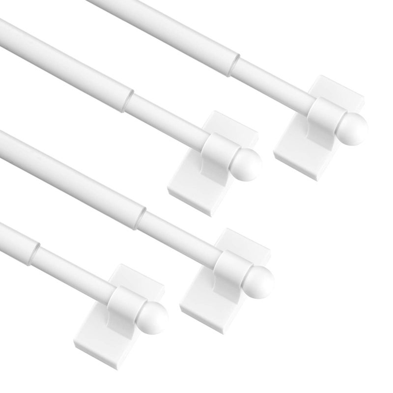 WL.Rocaille Magnetic Curtain Rods Adjustable Magnetic Rods for Metal Appliance, Doors, Windows, 16 to 28 Inch/4 Pack/Easy Installation Toilet Towel Bar, Multi-Useful (White, 4pack) - Image 2